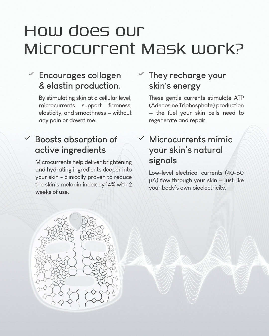 Jung Beauty Brightening Microcurrent Mask with Niacinamide and Rice Bran Extract