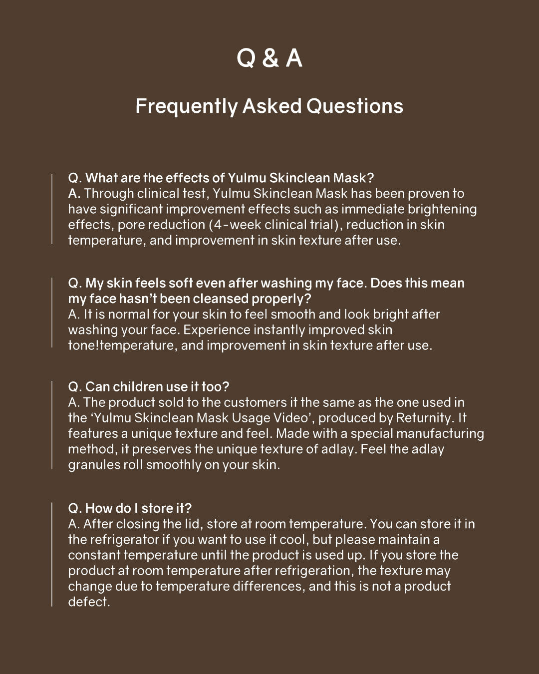 Returnity Yulmu Skinclean Mask