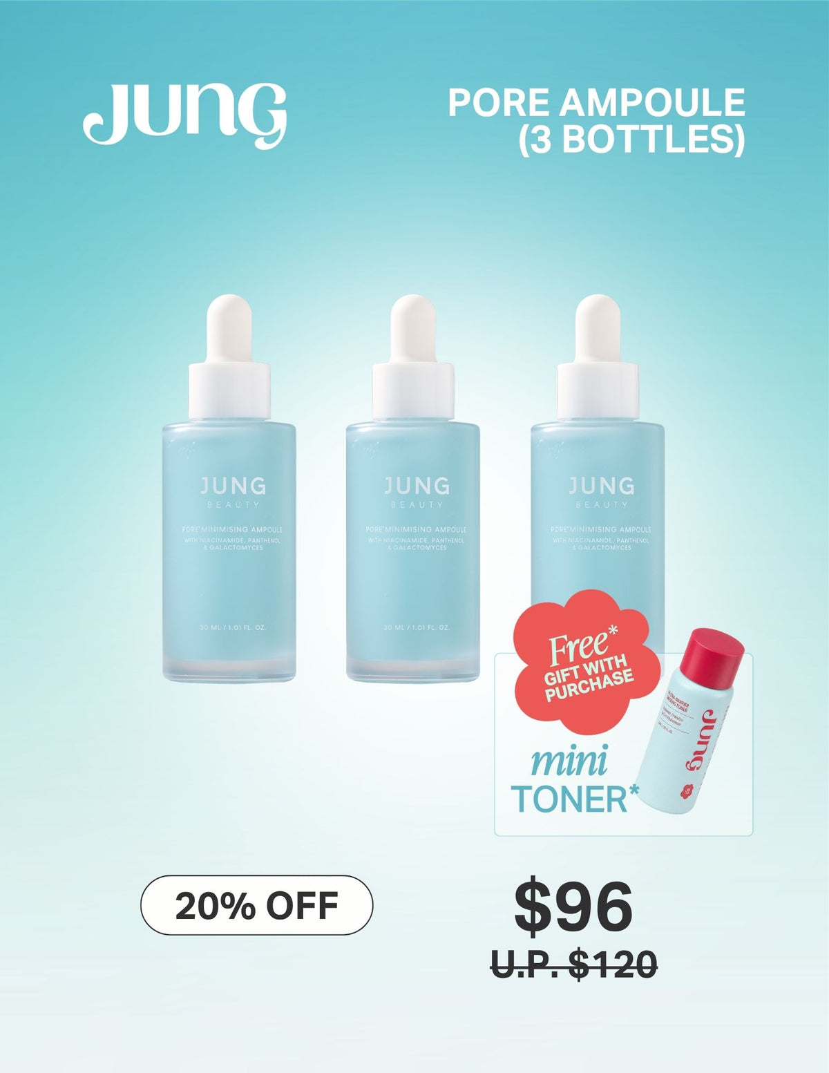 [PROMO] Jung Beauty Pore Minimising Ampoule with Niacinamide, Panthenol & Galactomyces