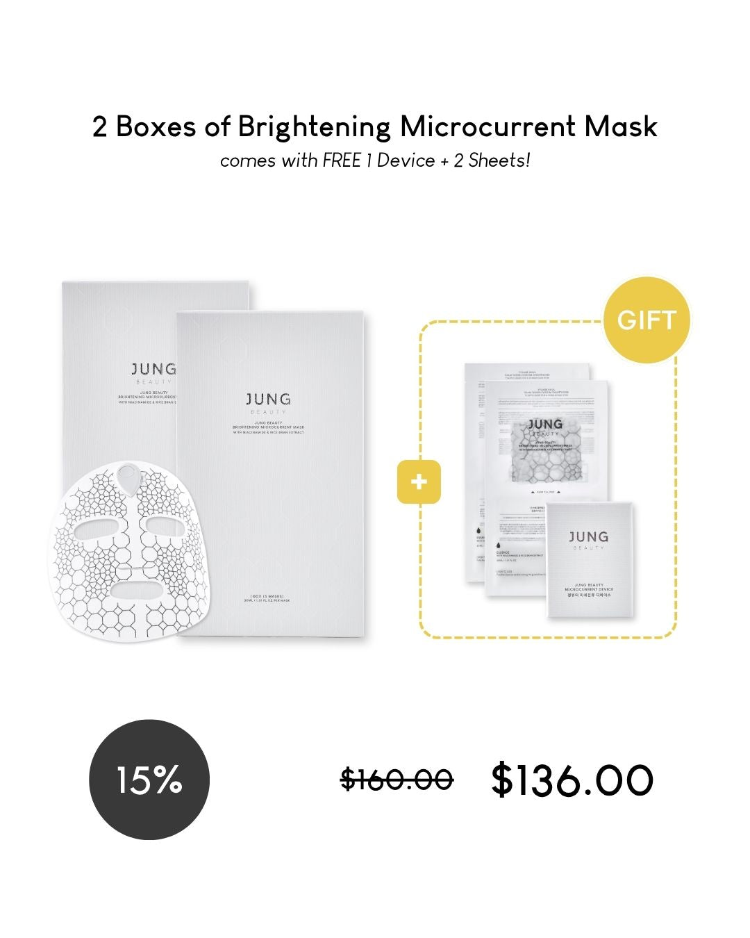 [PROMO] Jung Beauty Brightening Microcurrent Mask with Niacinamide and Rice Bran Extract