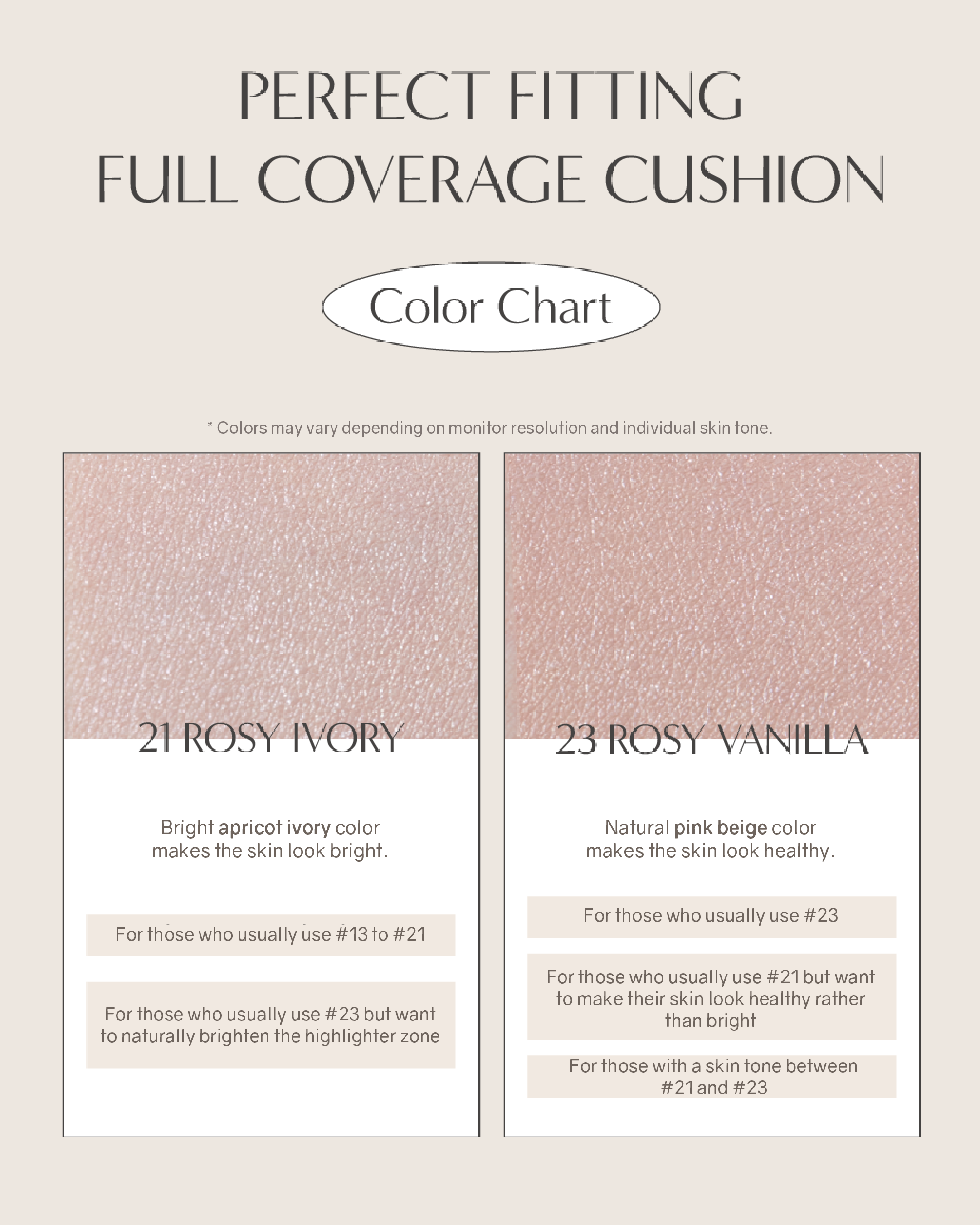 Lilibeth Perfect Fitting Full Coverage Cushion/ Refill SPF50+/PA+++ (Shade 21/23)