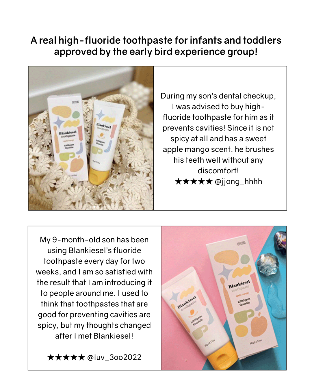 [PROMO] Blankiesel Toothpaste for Newborns (6 months & above) - Apple Mango