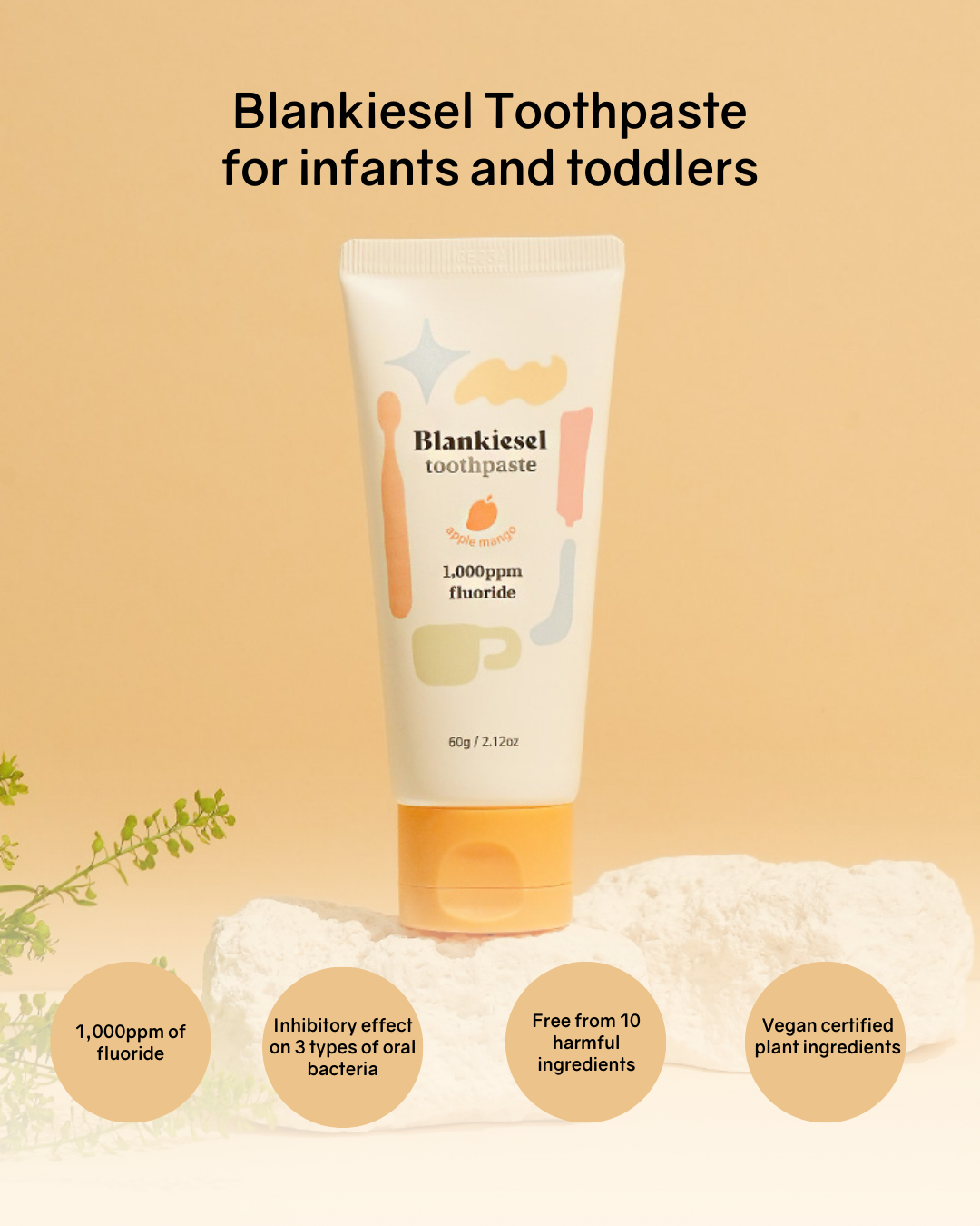 [PROMO] Blankiesel Toothpaste for Newborns (6 months & above) - Apple Mango