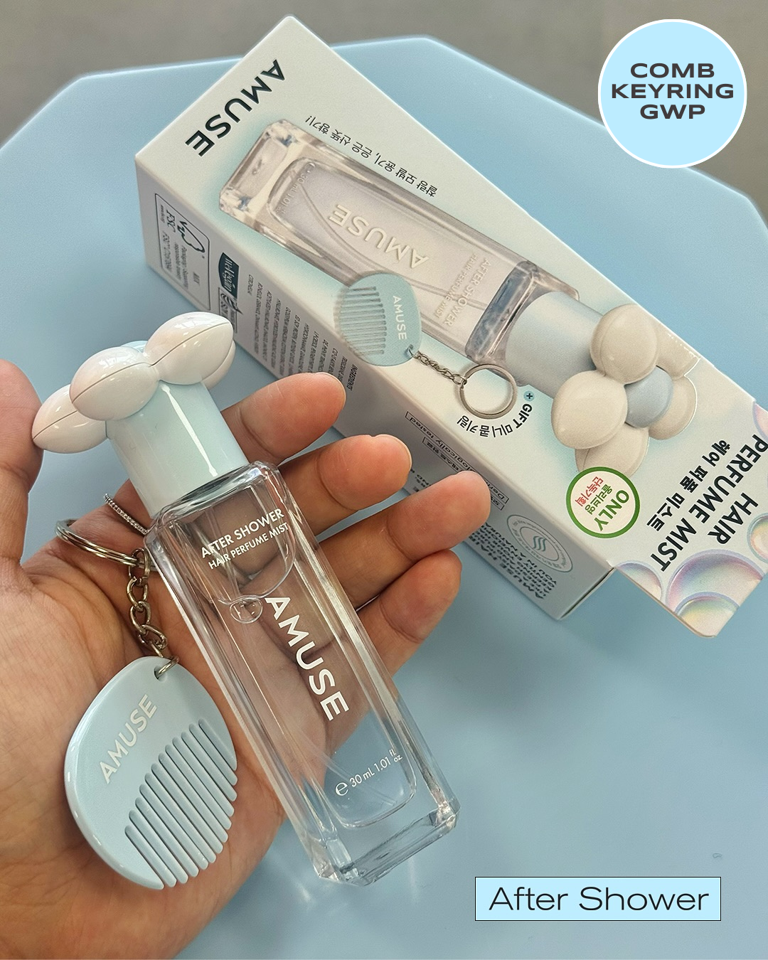 [PROMO] AMUSE Limited Edition Hair Perfume Mist + Comb Keyring GWP