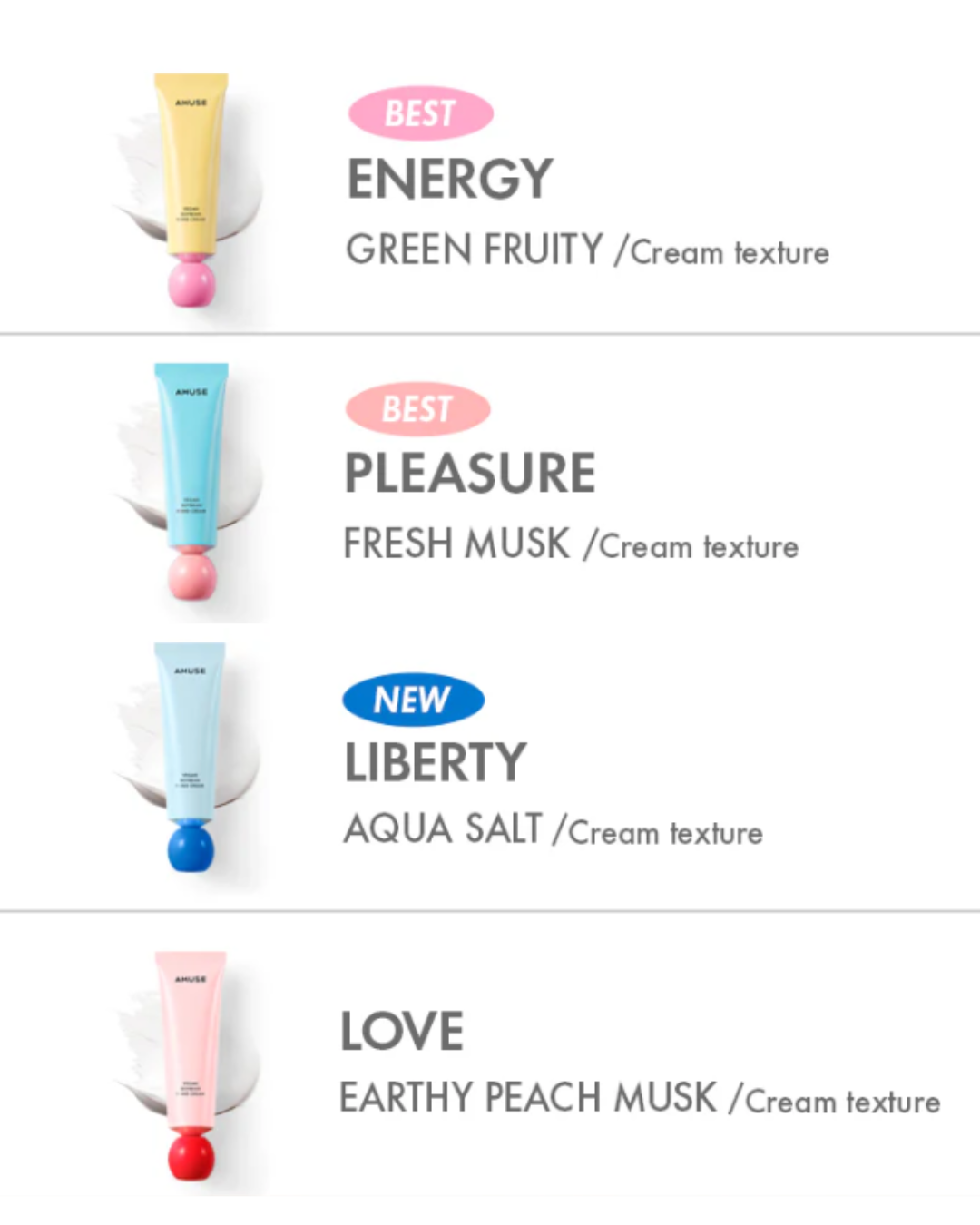 [PROMO] AMUSE Vegan Soybean Hand Cream (4 Scents)