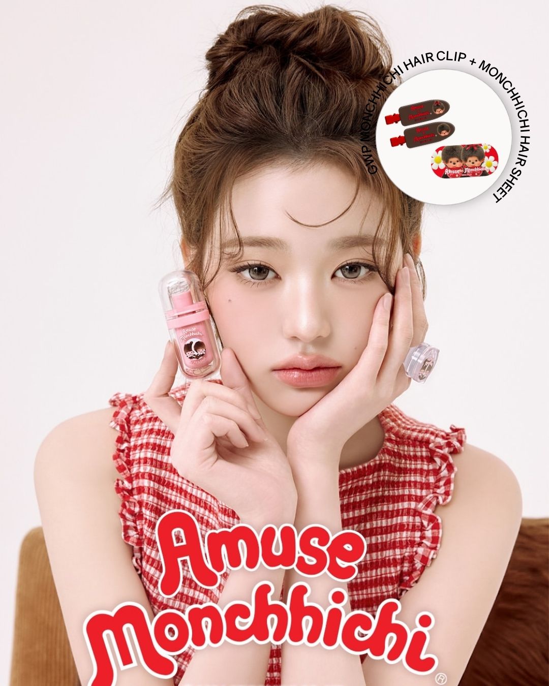 [PROMO] AMUSE x MONCHHICHI Game Station Lip & Cheek + Floral Eye Palette + Jel-Fit Tint  (WARM/COOL)