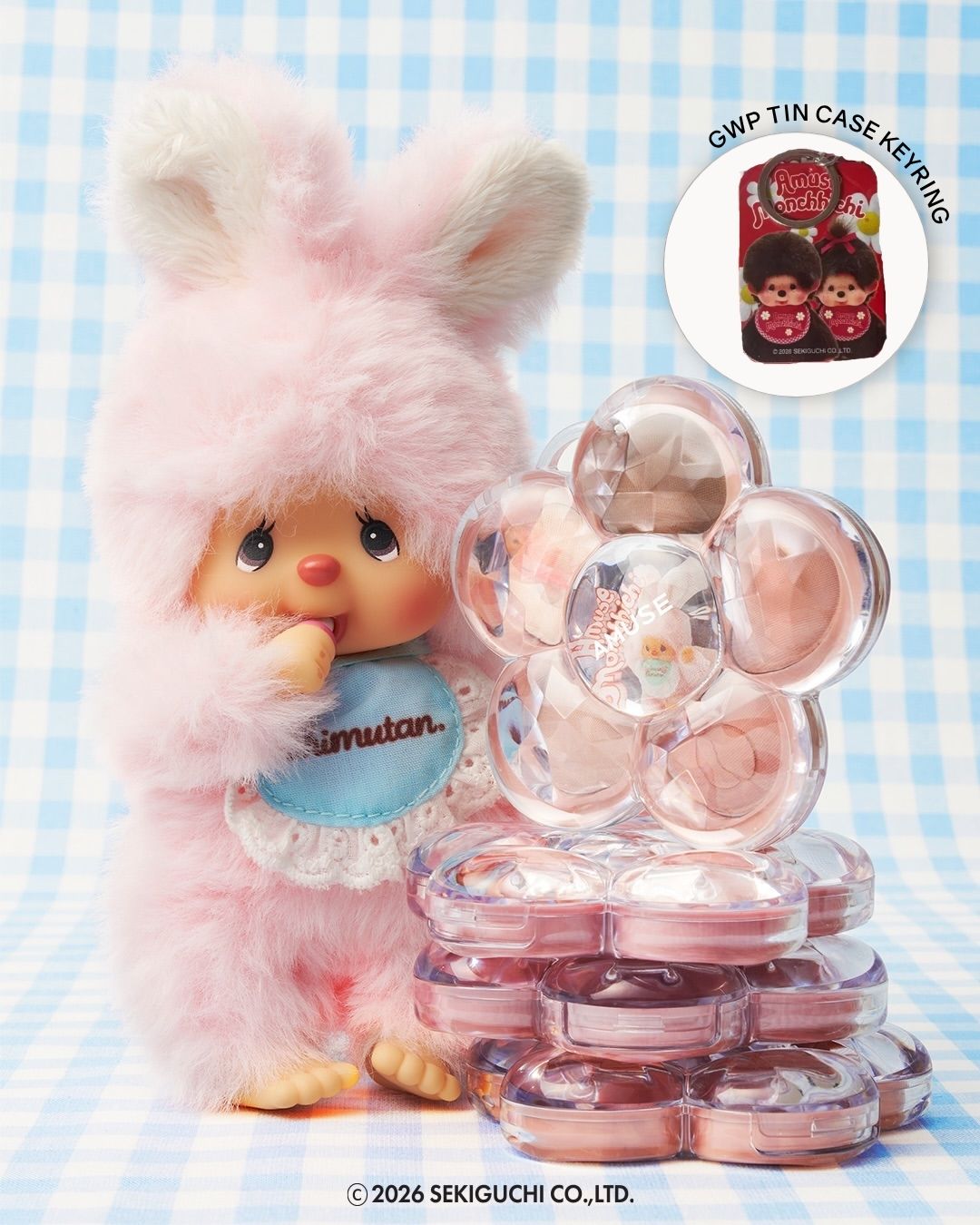 [PROMO] AMUSE x MONCHHICHI Flora Eye Palette + Quick Makeup Gacha Set (Warm/Cool)