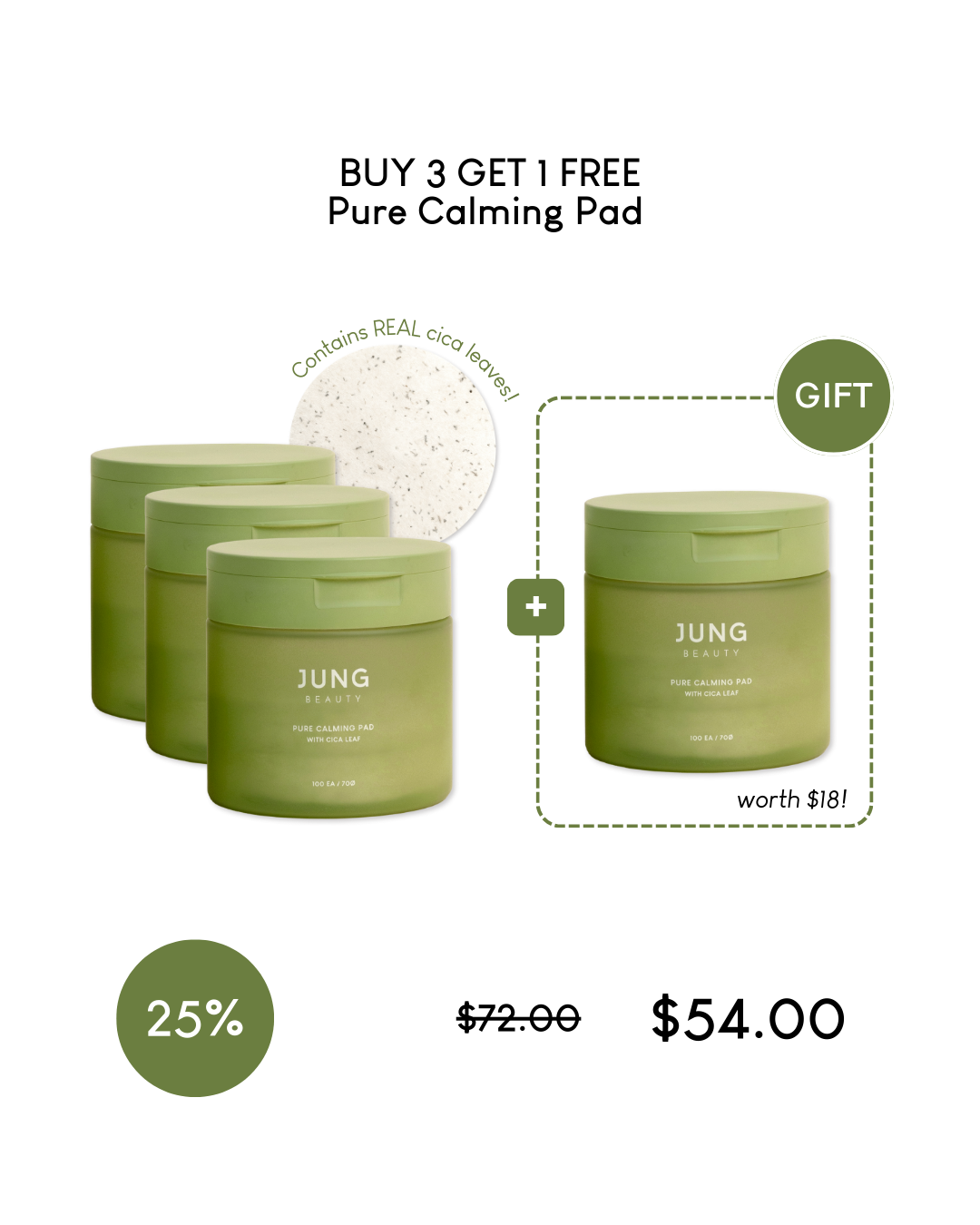 [PROMO] Jung Beauty Pure Calming Pad with Cica Leaf