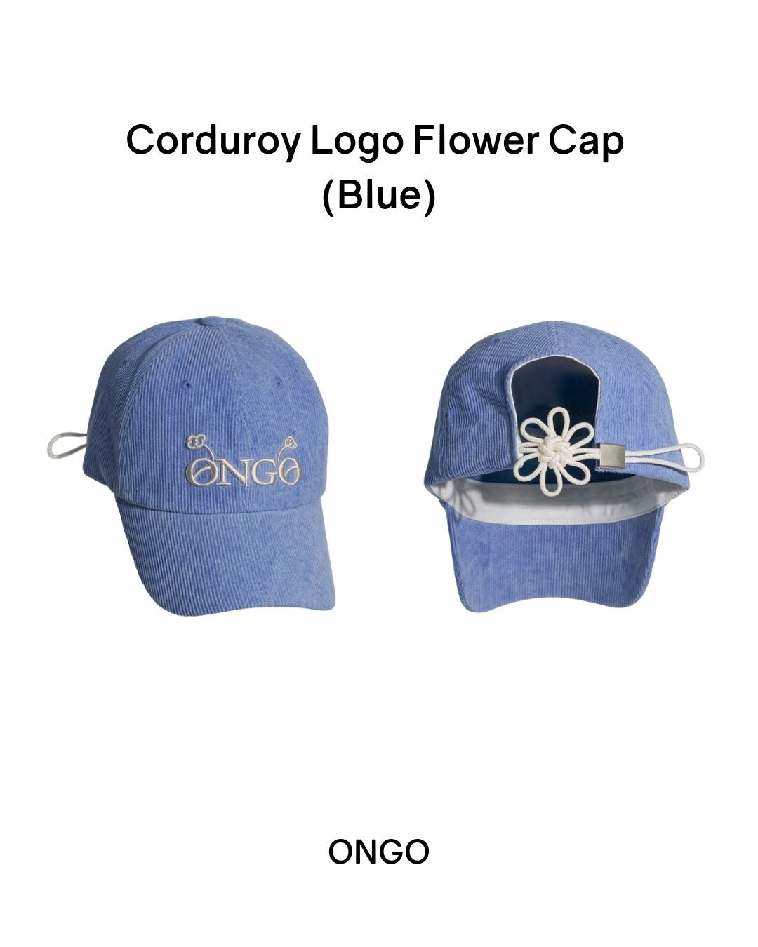 [PREORDER] ONGO Corduroy Logo Flower Cap (Dispatch Date: 17-21 Aug)