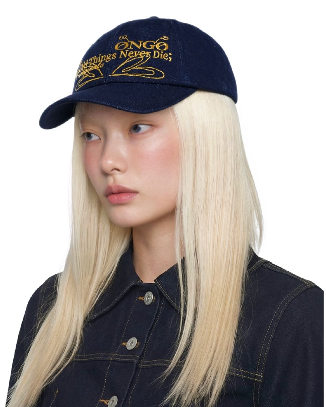 [PREORDER] ONGO Denim Flower Knot Cap (Dispatch Date: 17-21 Aug)
