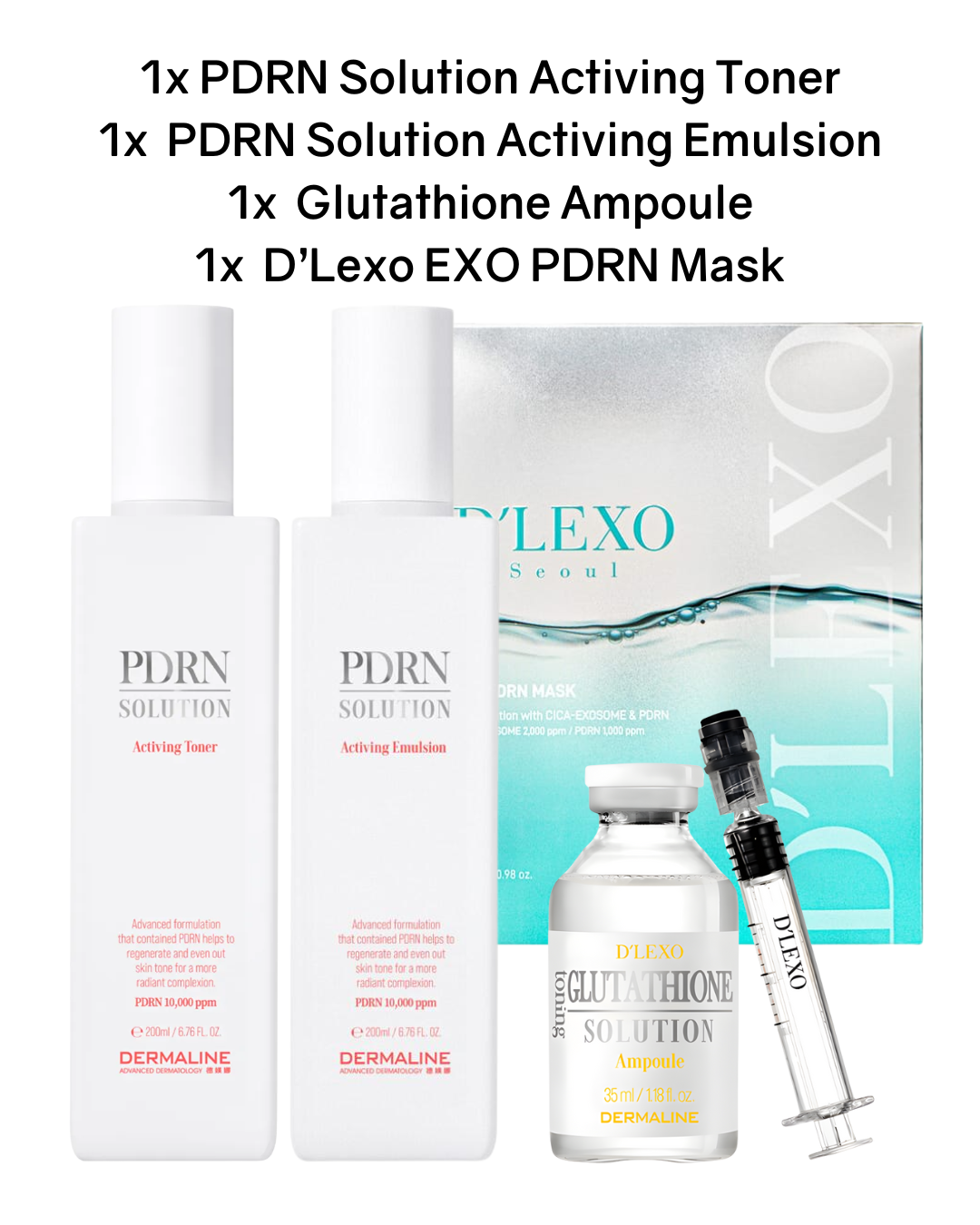 [PROMO] Dermaline Bundle (Toner + Emulsion + Ampoule + Mask) (NEW!)