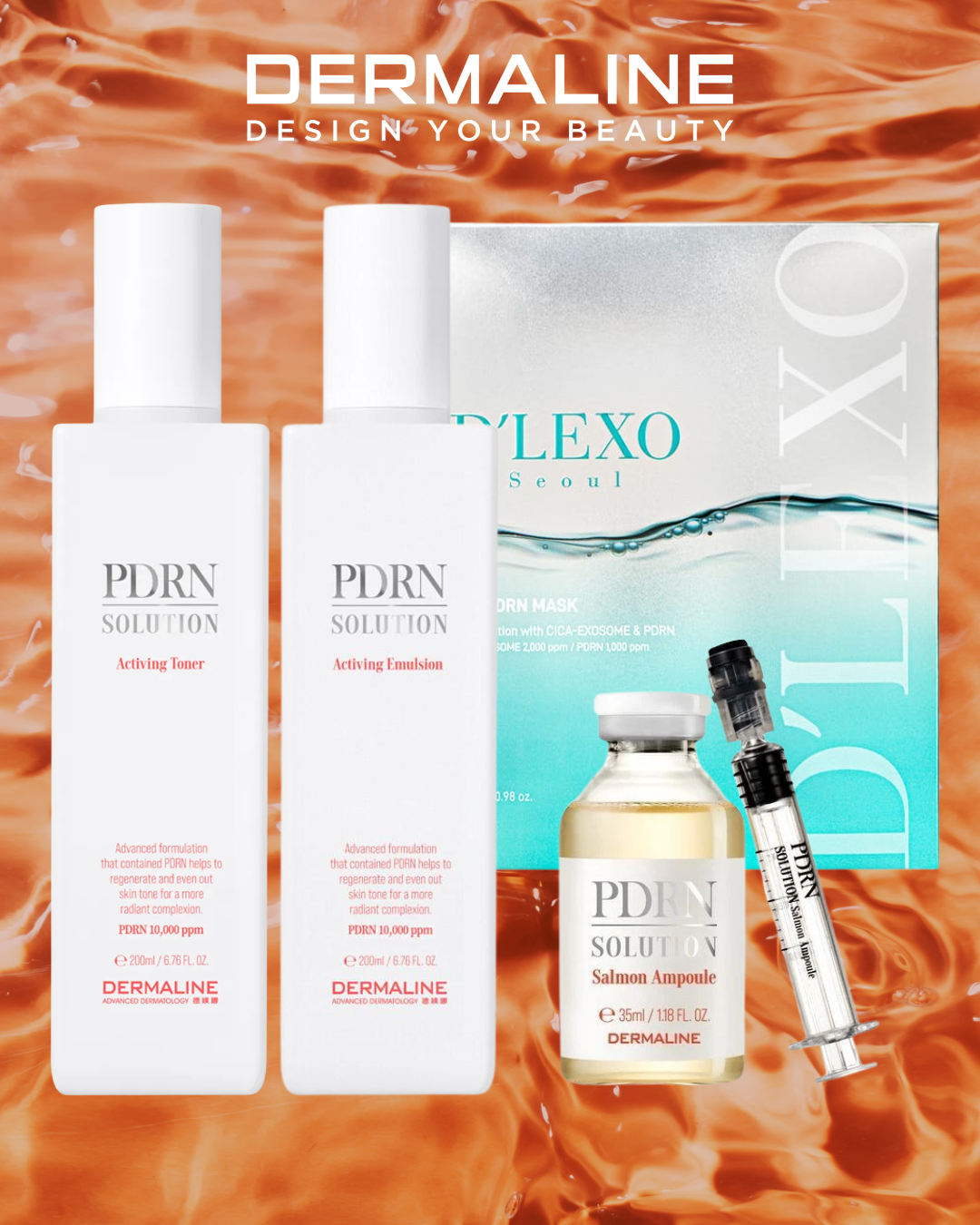 [PROMO] Dermaline Bundle (Toner + Emulsion + Ampoule + Mask) (NEW!)