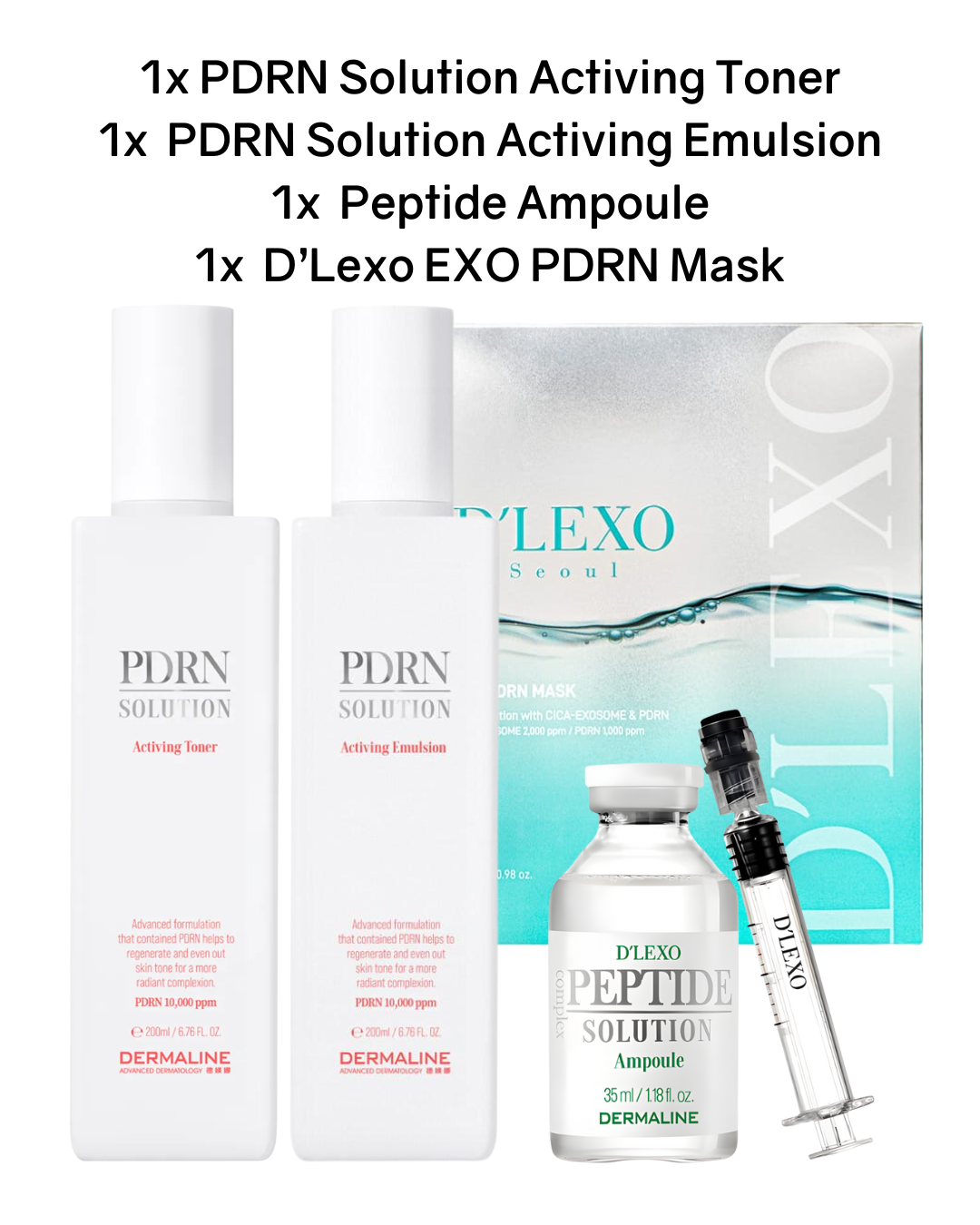 [PROMO] Dermaline Bundle (Toner + Emulsion + Ampoule + Mask) (NEW!)