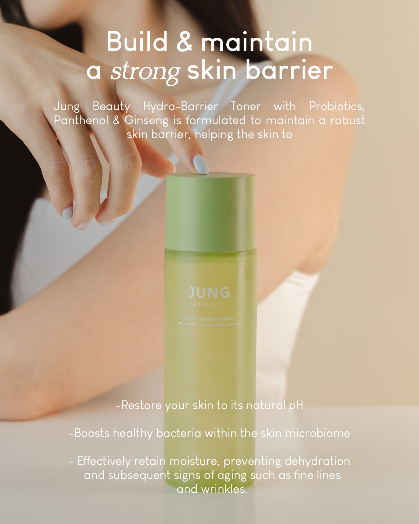 Jung Beauty Hydra-Barrier Toner with Probiotics, Panthenol, and Ginseng