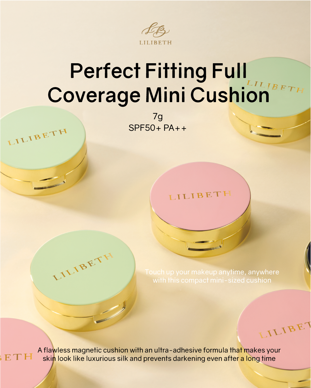Lilibeth Perfect Fitting Full Coverage Mini Cushion SPF50+/PA+++ (Shade 21/23)