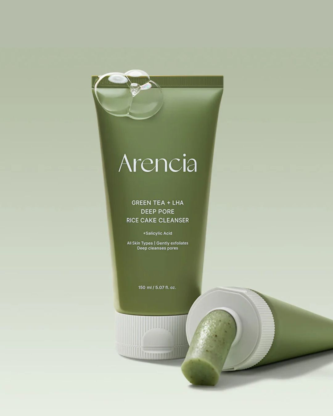 Arencia Green Tea + LHA Deep Pore Rice Cake Cleanser (150ml)