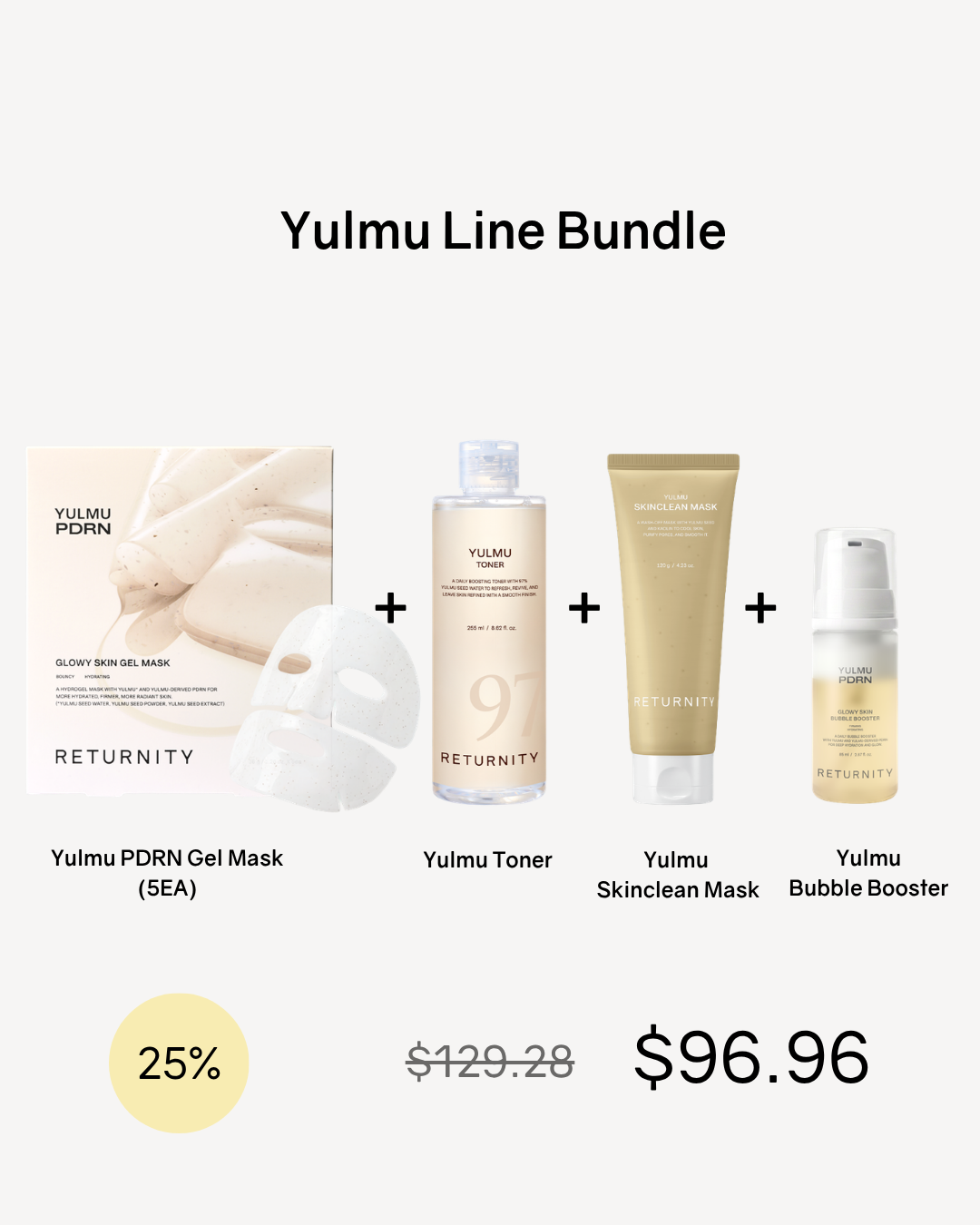 [Online Exclusive] Returnity Yulmu Line Bundle (Yulmu Skinclean Mask + Gel Mask (5EA) + Toner + Bubble Booster)