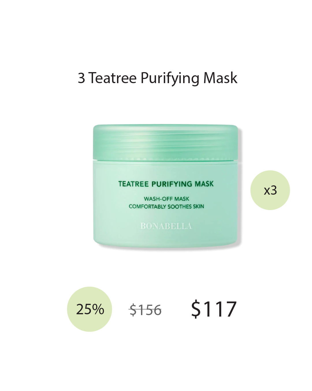 [Online Exclusive] Bonabella Teatree Purifying Mask