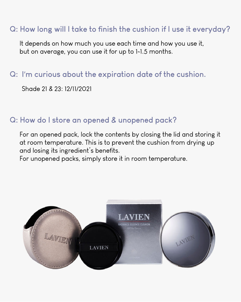 [PROMO] Lavien Radiance Essence Cushion SPF50+/PA++++ (Shade 21/23)