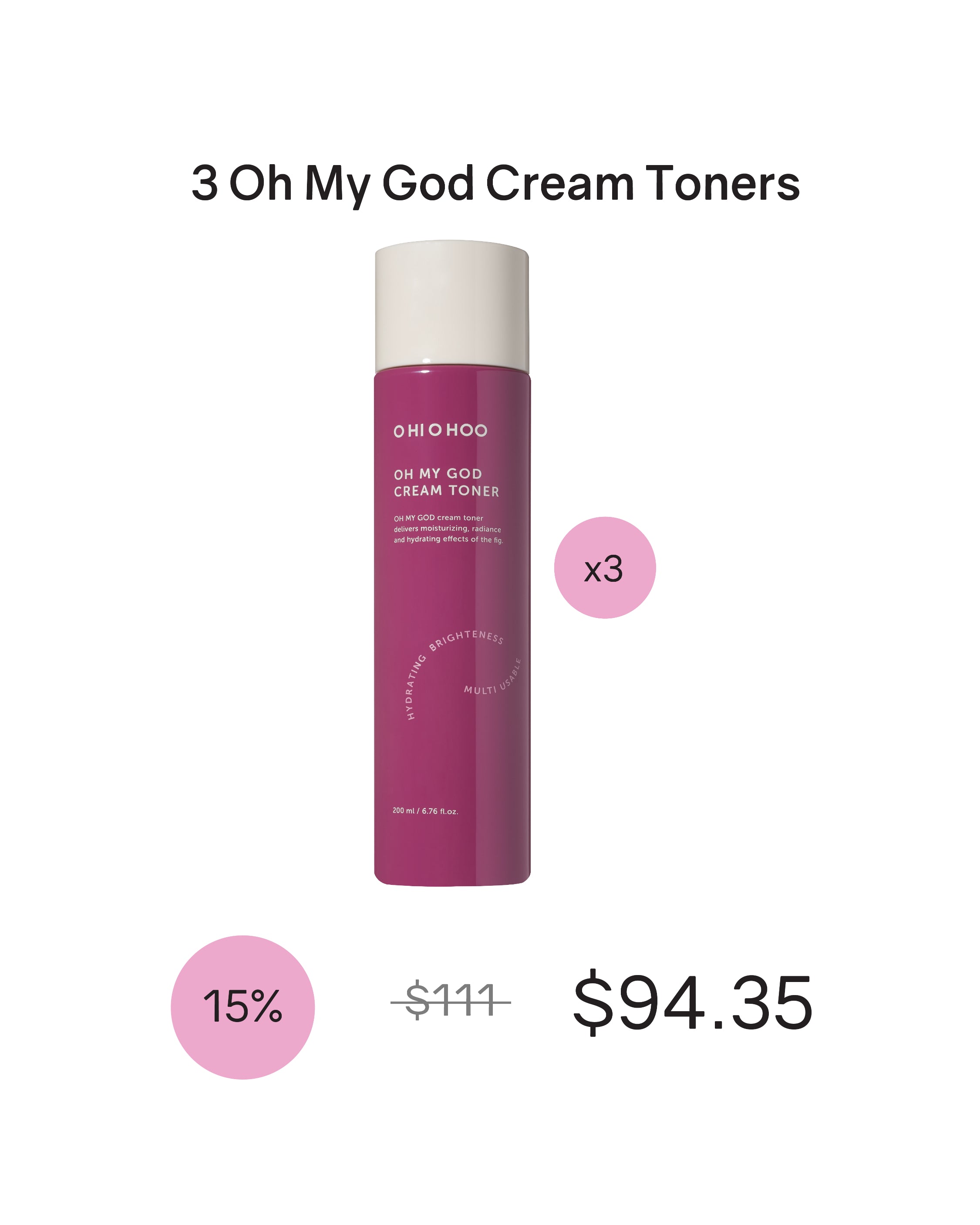 [Online Exclusive] OHIOHOO Oh My God Cream Toner